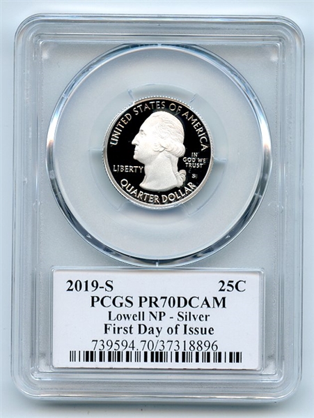 2019 S 25C Silver Lowell Quarter PCGS PR70DCAM FDOI Thomas Cleveland Arrows