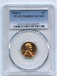 1968 S 1C Lincoln Cent PCGS PR68DCAM