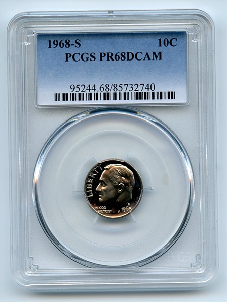 1968 S 10C Roosevelt Dime PCGS PR68DCAM