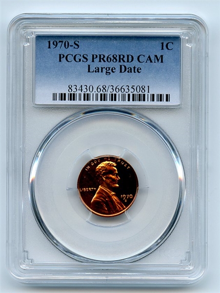 1970 S 1C Lincoln Cent PCGS PR68CAM