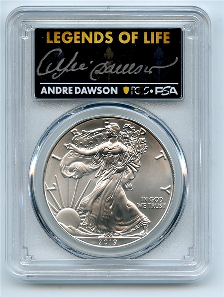 2019 $1 American Silver Eagle PCGS PSA MS70 Legends of Life Andre Dawson