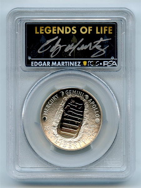 2019 S 50C Apollo 11 Commemorative PCGS PR70DCAM Legends of Life Edgar Martinez