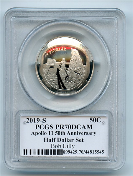 2019 S 50C Apollo 11 Commemorative PCGS PR70DCAM Legends of Life Bob Lilly