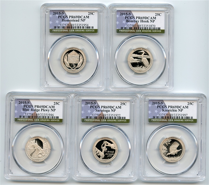 2015 S Clad National Parks Quarter Set PCGS PR69DCAM