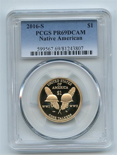 2016 S $1 Sacagawea Dollar PCGS PR69DCAM