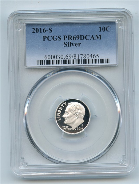 2016 S 10C Silver Roosevelt Dime PCGS PR69DCAM