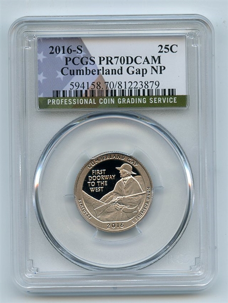 2016 S 25C Clad Cumberland Gap Quarter PCGS PR70DCAM