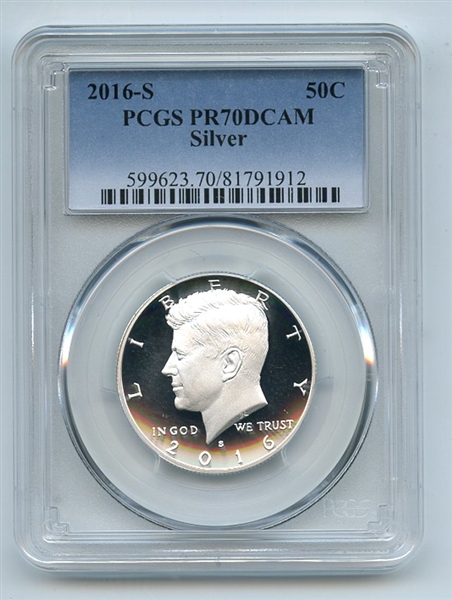 2016 S 50C Silver Kennedy Half Dollar PCGS PR70DCAM