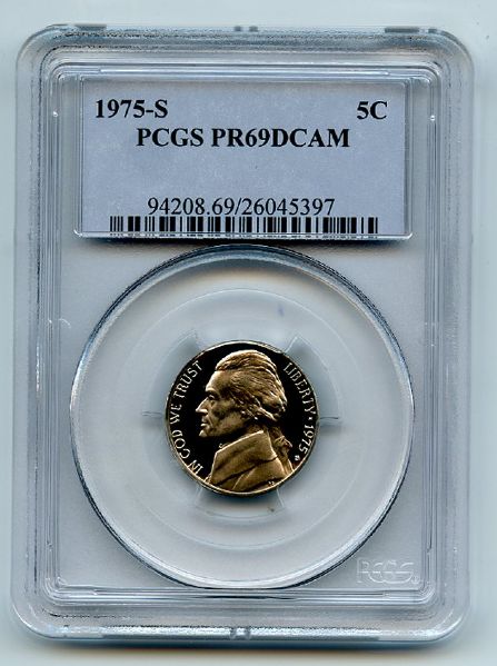 1975 S 5C Jefferson Nickel Proof PCGS PR69DCAM
