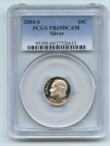 2004 S 10C Silver Roosevelt Dime PCGS PR69DCAM