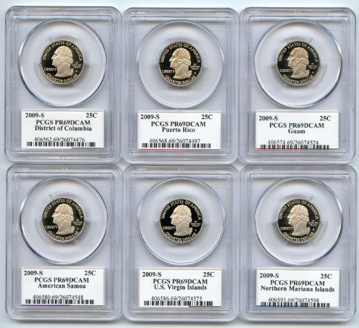 2009 S Clad Territory Quarter Set PCGS PR69DCAM