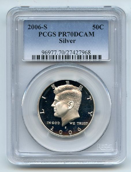 2006 S 50C Silver Kennedy Half Dollar PCGS PR70DCAM