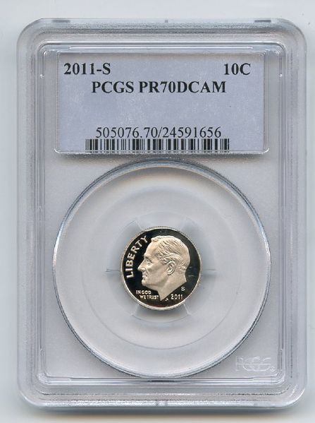 2011 S 10C Clad Roosevelt Dime PCGS PR70DCAM