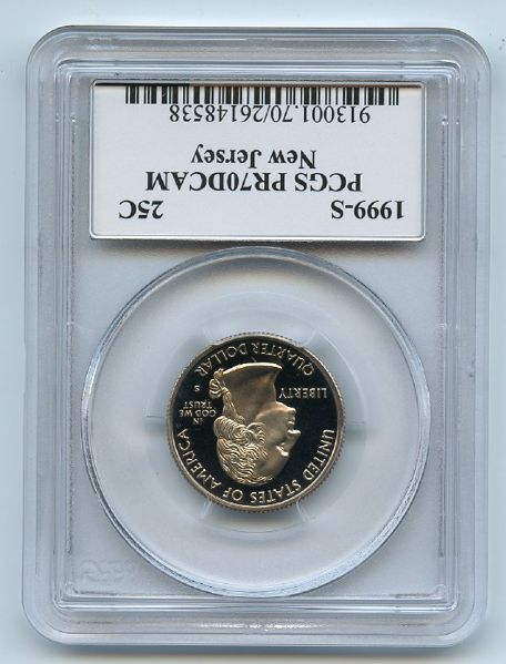 1999 S 25C Clad New Jersey Quarter PCGS PR70DCAM