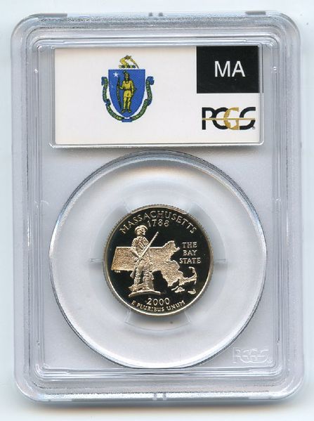 2000 S 25C Clad Massachusetts Quarter PCGS PR70DCAM