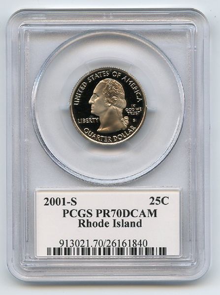 2001 S 25C Clad Rhode Island Quarter PCGS PR70DCAM