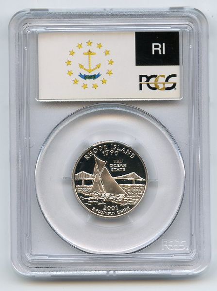 2001 S 25C Silver Rhode Island Quarter PCGS PR70DCAM