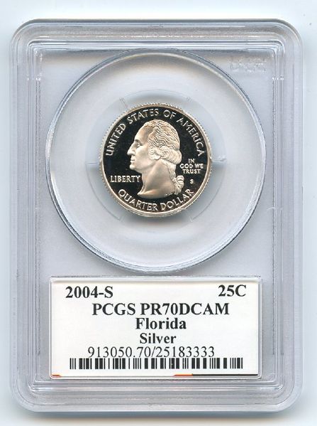 2004 S 25C Silver Florida Quarter PCGS PR70DCAM