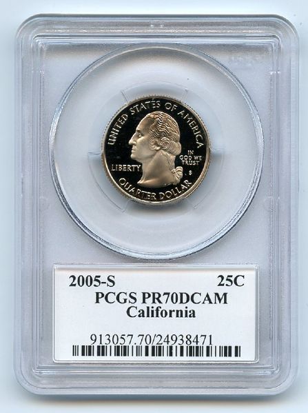 2005 S 25C Clad California Quarter PCGS PR70DCAM