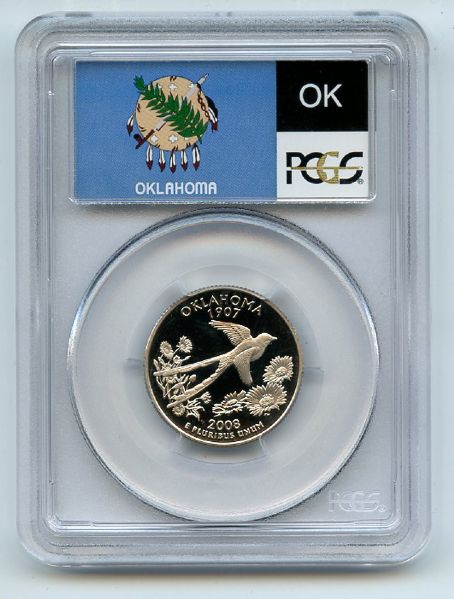 2008 S 25C Clad Oklahoma Quarter PCGS PR70DCAM