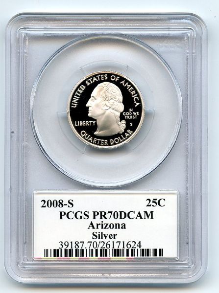 2008 S 25C Silver Arizona Quarter PCGS PR70DCAM