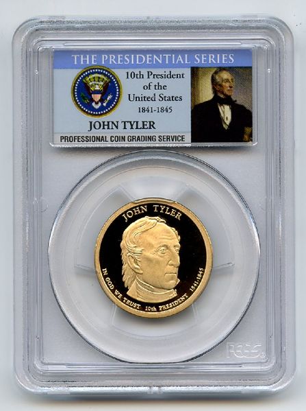 2009 S $1 John Tyler Dollar PCGS PR70DCAM