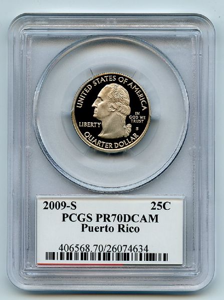 2009 S 25C Clad Puerto Rico Quarter PCGS PR70DCAM