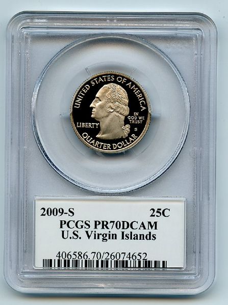 2009 S 25C Clad Virgin Islands Quarter PCGS PR70DCAM