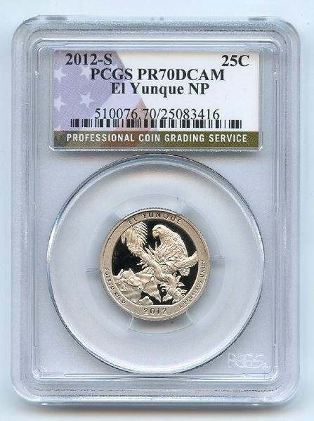 2012 S 25C Clad El Yunque Quarter PCGS PR70DCAM