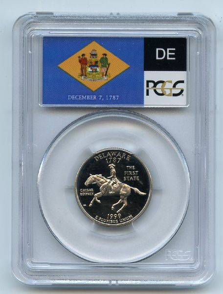 1999 S 25C Clad Delaware Quarter PCGS PR69DCAM