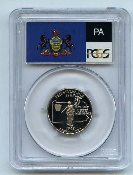 1999 S 25C Clad Pennsylvania Quarter PCGS PR69DCAM