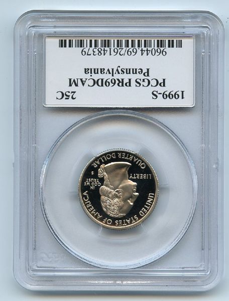 1999 S 25C Clad Pennsylvania Quarter PCGS PR69DCAM