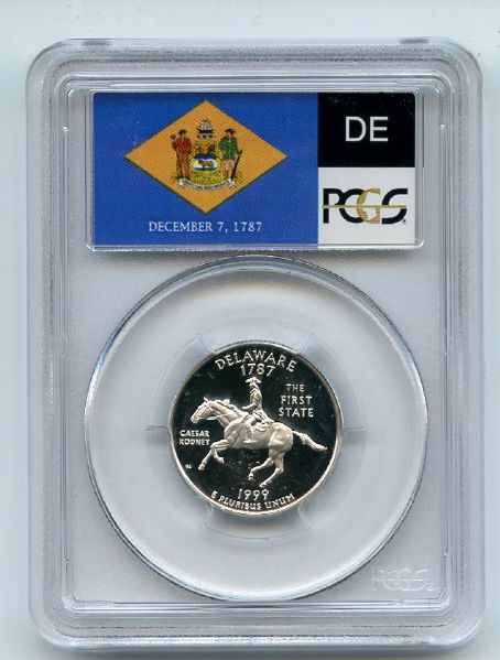 1999 S 25C Silver Delaware Quarter PCGS PR69DCAM