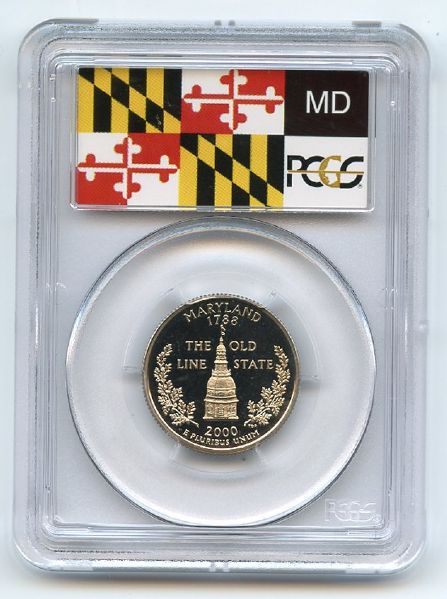 2000 S 25C Clad Maryland Quarter PCGS PR69DCAM