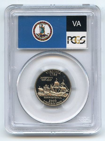 2000 S 25C Clad Virginia Quarter PCGS PR69DCAM