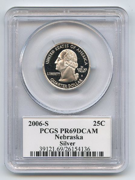 2006 S 25C Silver Nebraska Quarter PCGS PR69DCAM