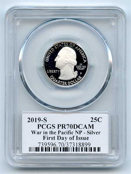 2019 S 25C Silver War Pacific Quarter PCGS PR70DCAM FDOI Thomas Cleveland Arrows