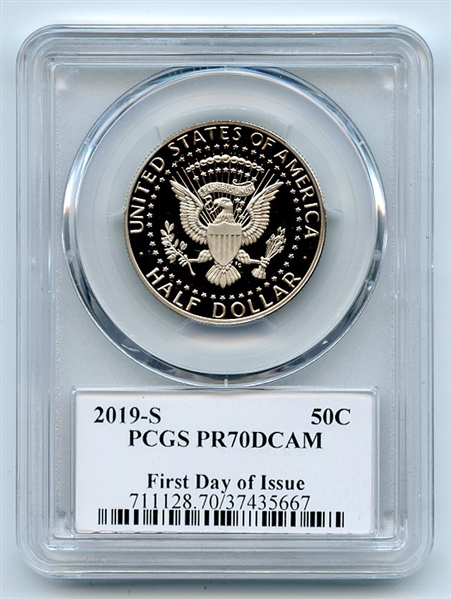 2019 S 50C Kennedy Half Dollar PCGS PR70DCAM FDOI Thomas Cleveland Eagle