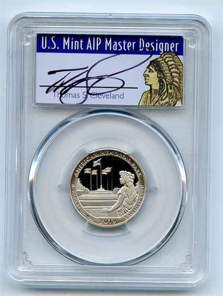 2019 S 25C Clad American Mem Quarter PCGS PR70DCAM FDOI Thomas Cleveland Native