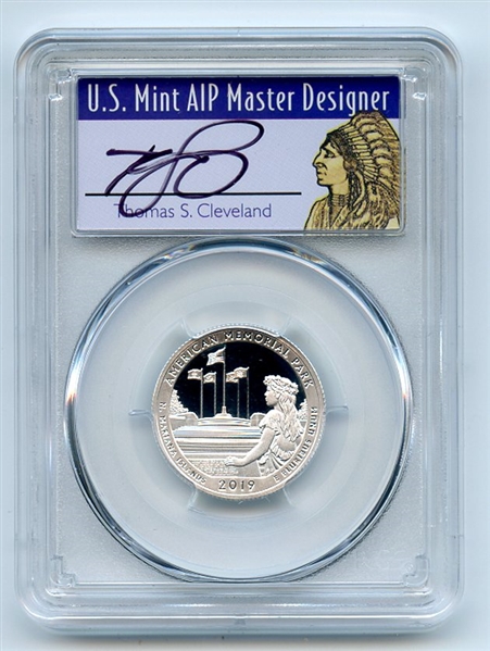 2019 S 25C Silver American Me Quarter PCGS PR70DCAM FDOI Thomas Cleveland Native