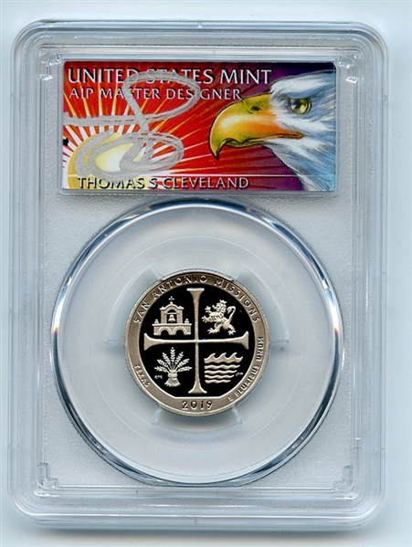 2019 S 25C Clad San Antonio Quarter PCGS PR70DCAM FS Thomas Cleveland Eagle