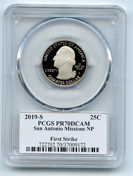 2019 S 25C Clad San Antonio Quarter PCGS PR70DCAM FS Thomas Cleveland Eagle