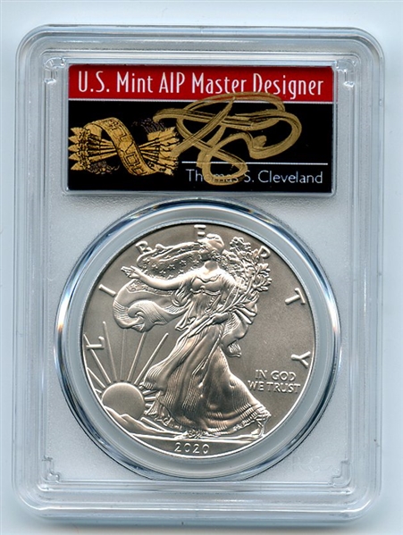 2020 $1 American Silver Eagle 1oz PCGS MS70 FS 1 of 1000 Thomas Cleveland Arrows