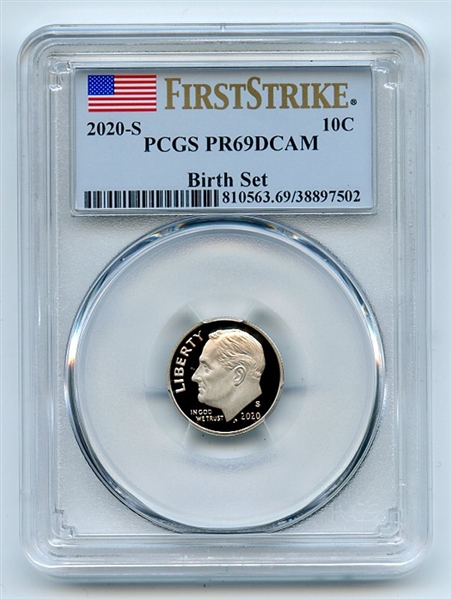 2020 S 10C Roosevelt Dime Birth Set PCGS PR69DCAM First Strike