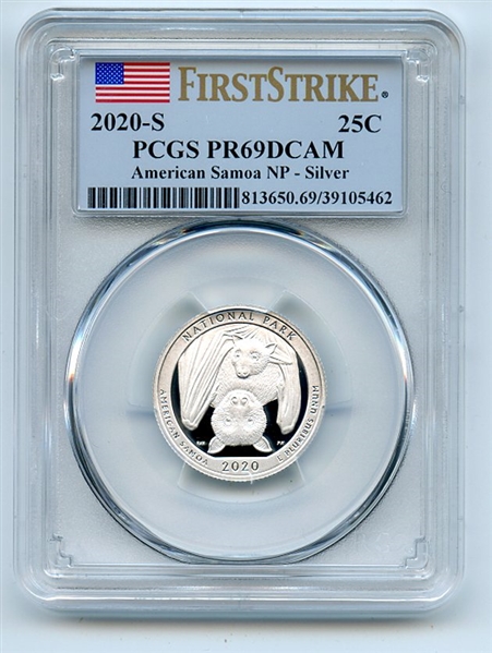 2020 S 25C Silver American Samoa Quarter PCGS PR69DCAM First Strike