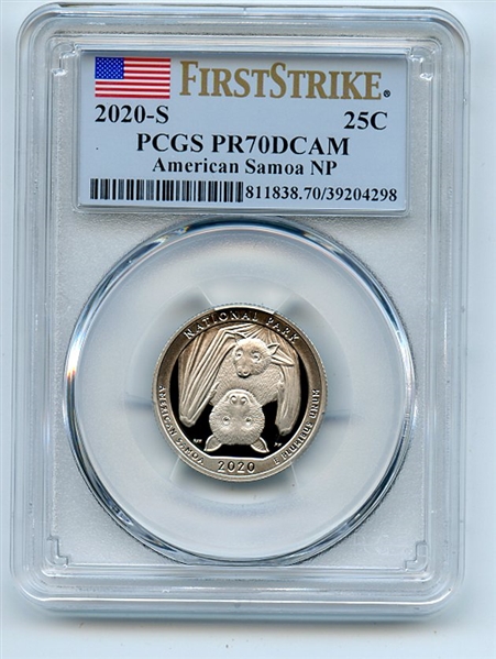 2020 S 25C Clad American Samoa Quarter PCGS PR70DCAM First Strike
