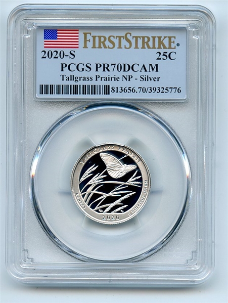 2020 S 25C Silver Tallgrass Prairie Quarter PCGS PR70DCAM First Strike