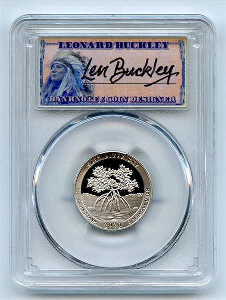 2020 S 25C Clad Salt River Bay Quarter PCGS PR70DCAM FDOI Leonard Buckley