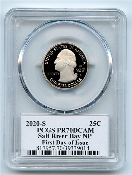 2020 S 25C Clad Salt River Bay Quarter PCGS PR70DCAM FDOI Leonard Buckley
