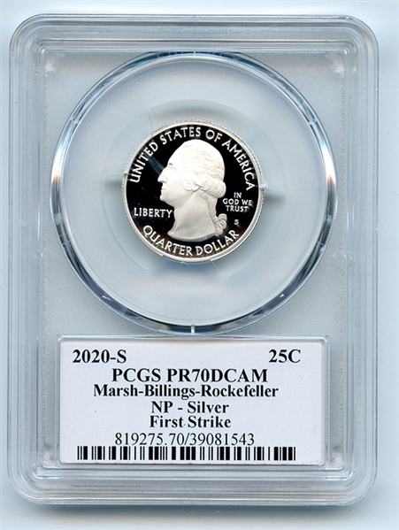 2020 S 25C Silver Rockefeller Quarter PCGS PR70DCAM First Strike Cleveland Arrows